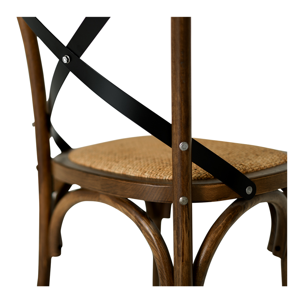 Zola Dining Chair, Deep Oak/Rattan