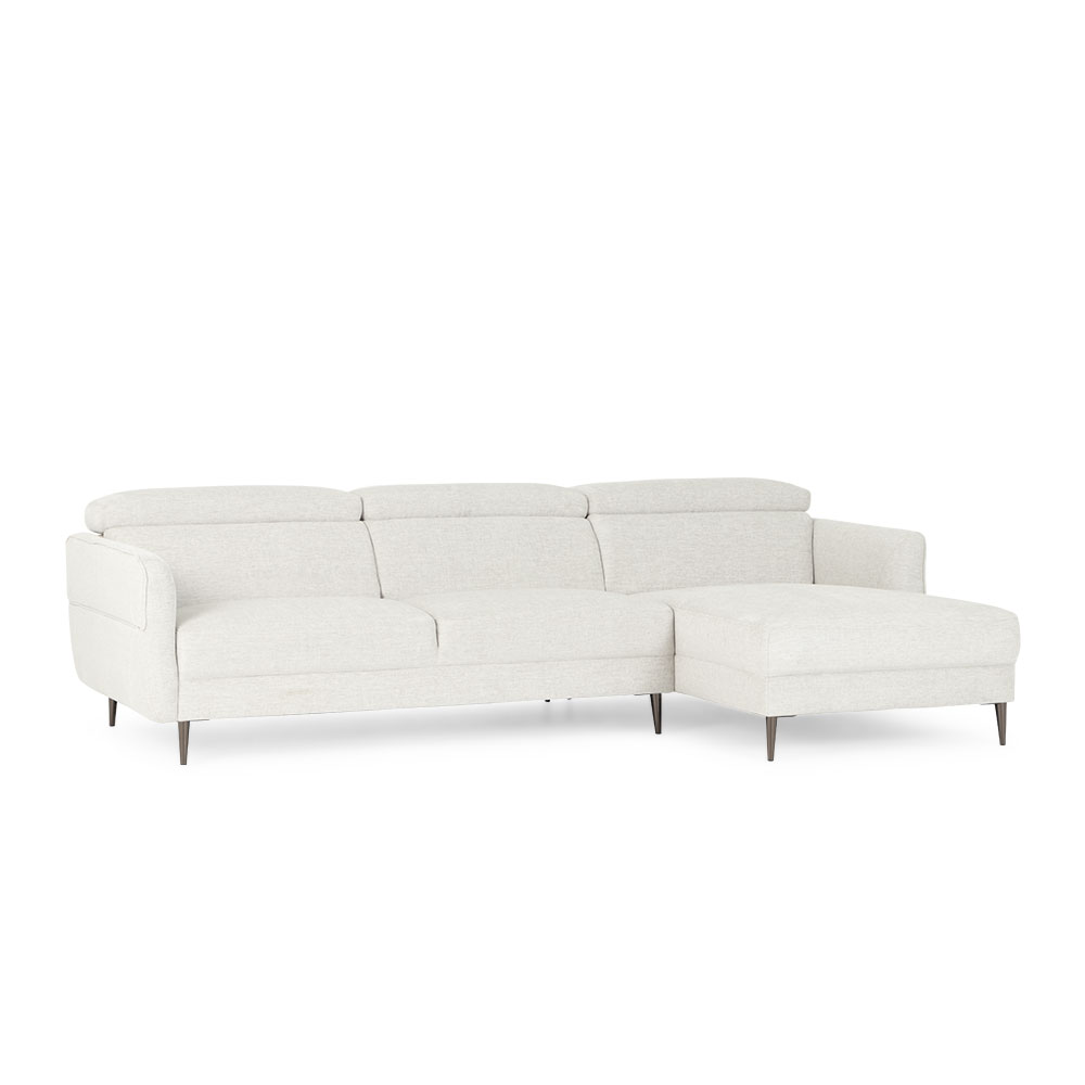 Kiera Chaise Sofa, Light Grey