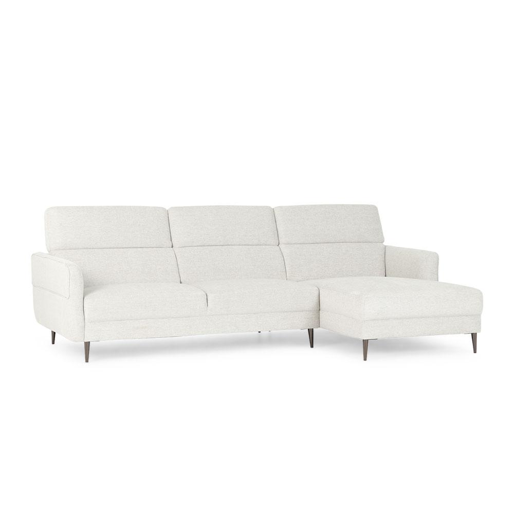 Kiera Chaise Sofa, Light Grey