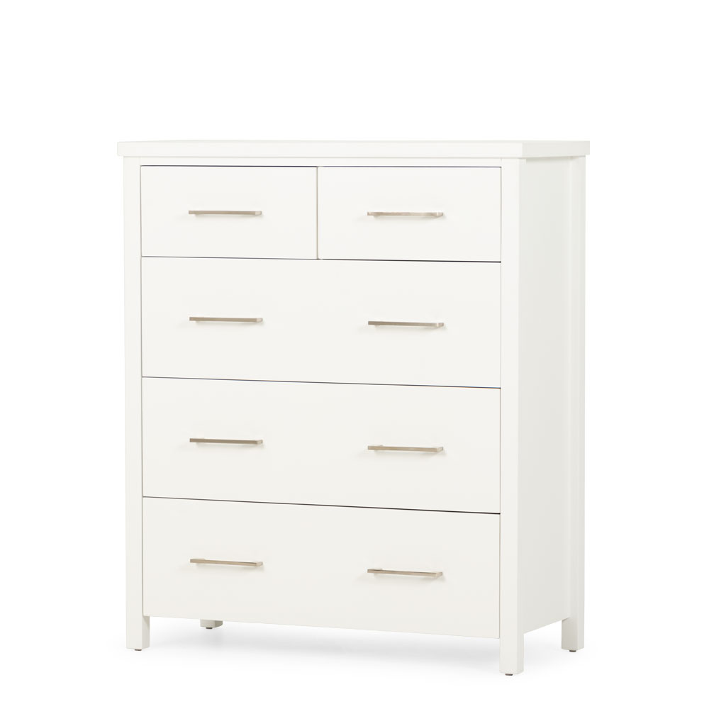 Miller 5 Drawer Tallboy, White