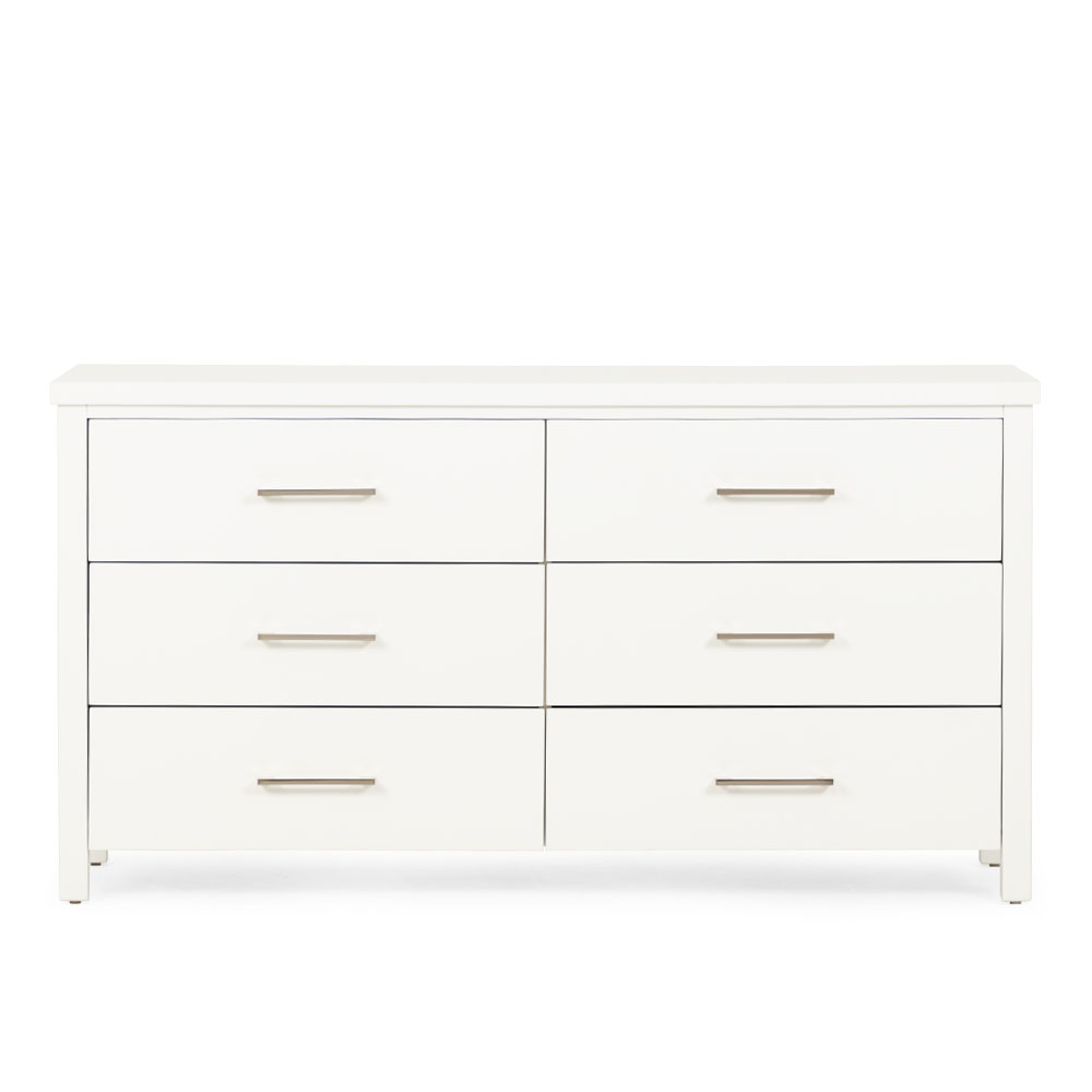 Miller 6 Drawer Lowboy, White