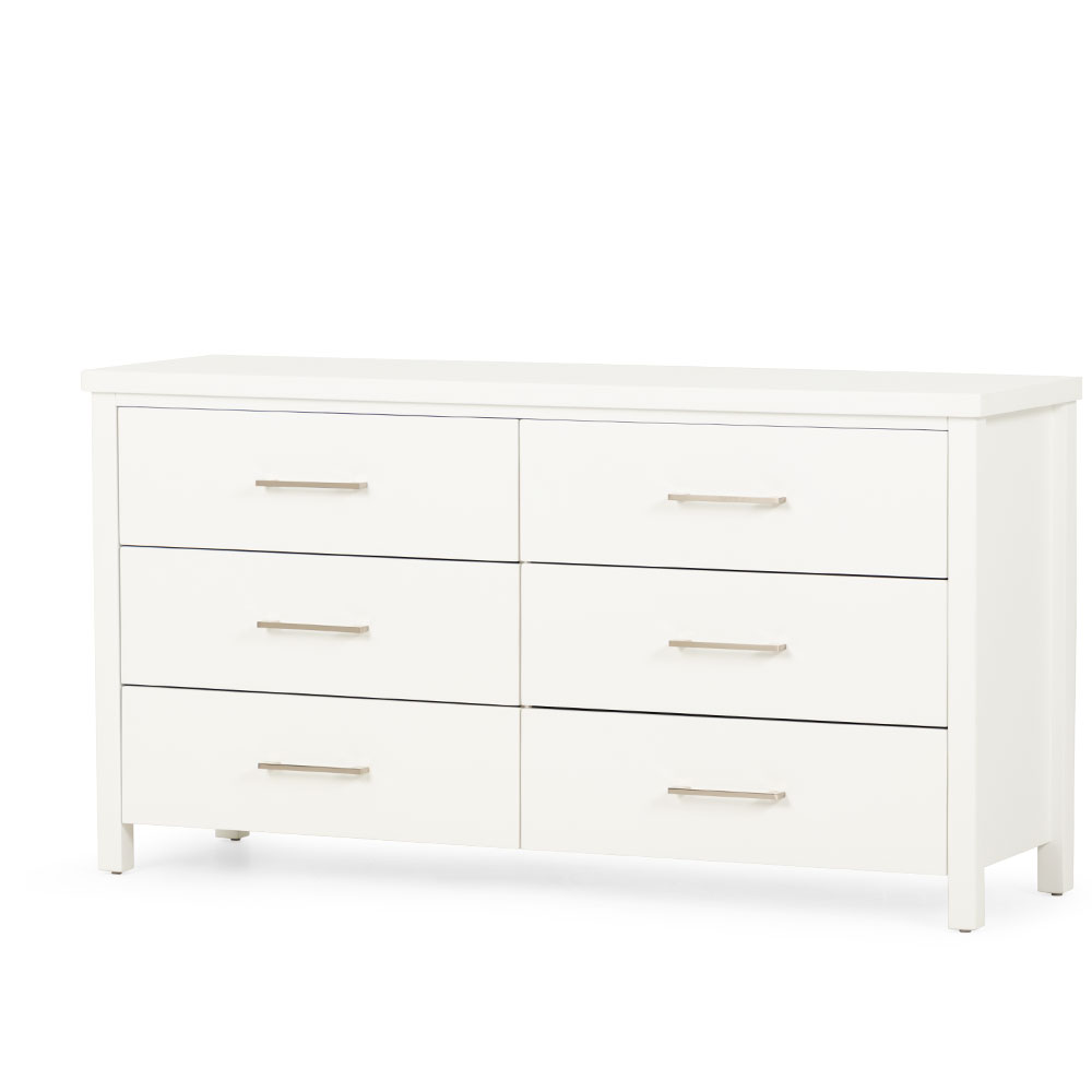 Miller 6 Drawer Lowboy, White