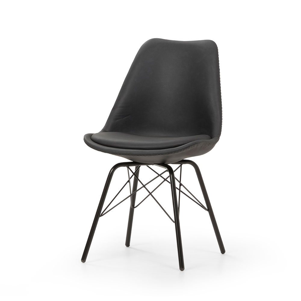 Peyton Pu Dining Chair, Charcoal