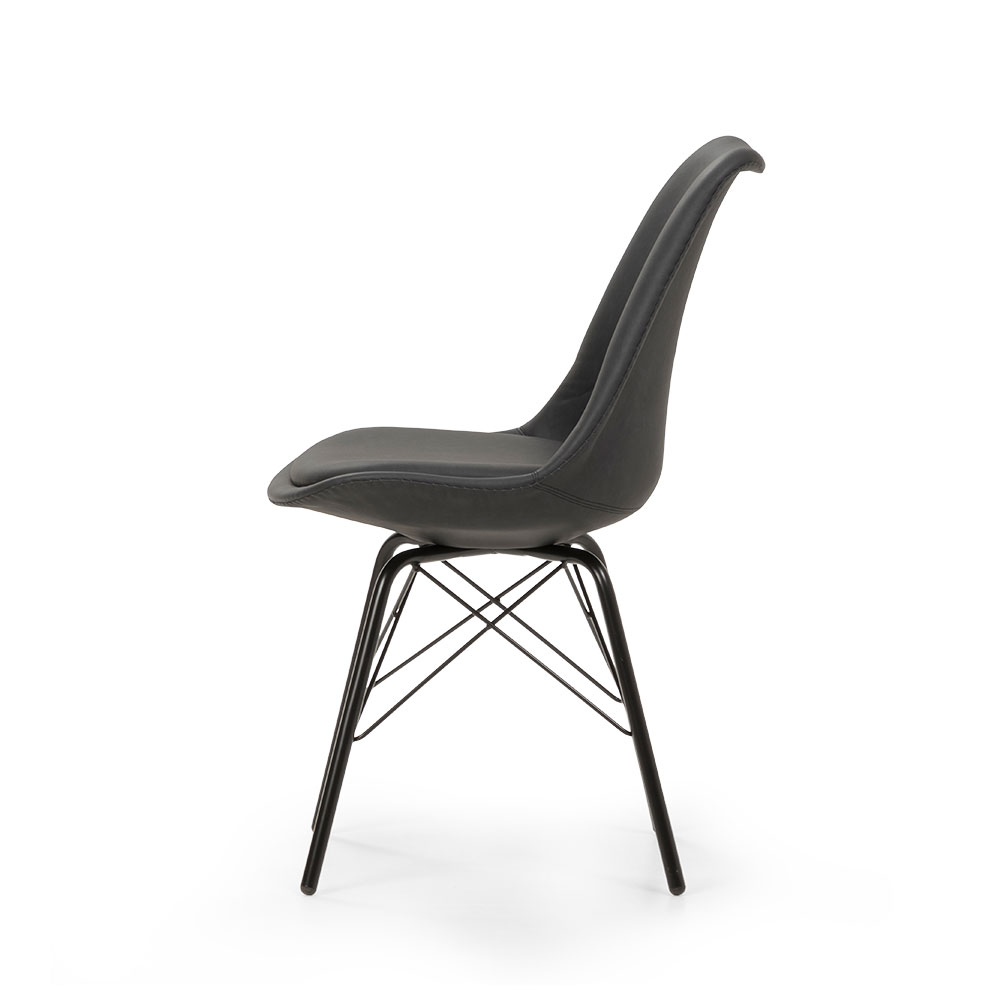 Peyton Pu Dining Chair, Charcoal