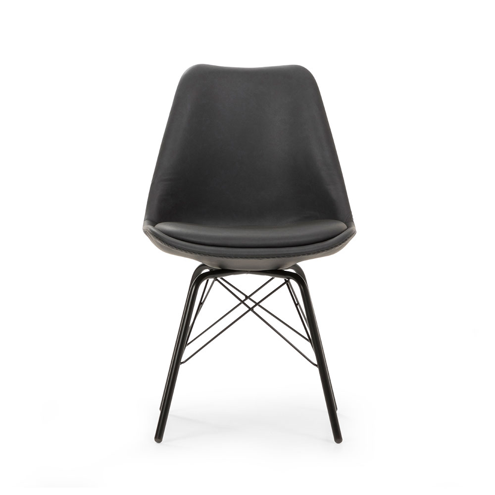 Peyton Pu Dining Chair, Charcoal