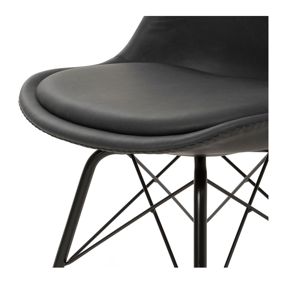 Peyton Pu Dining Chair, Charcoal