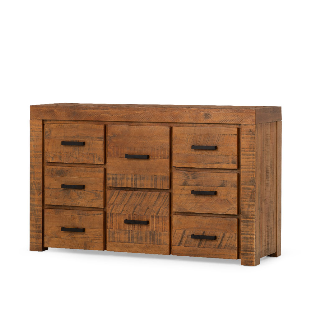 Prima 8 Drawer Lowboy, Pine