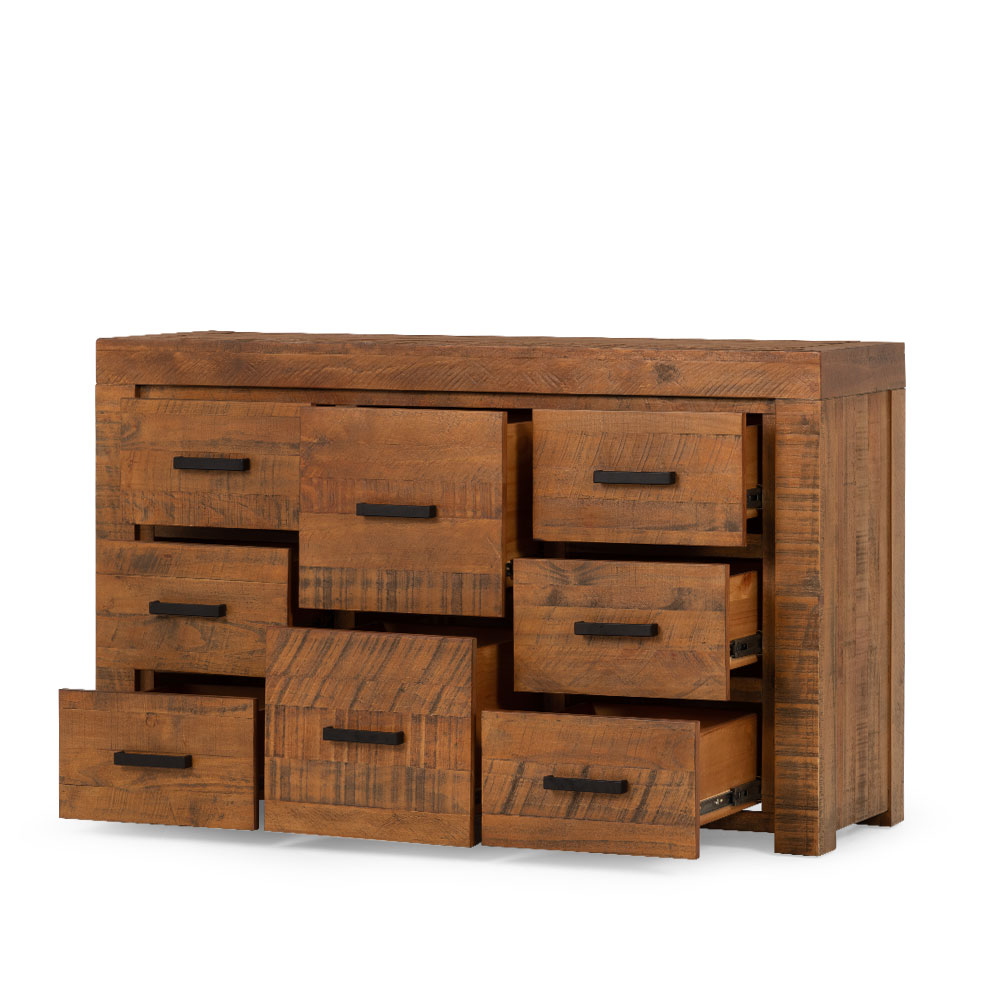 Prima 8 Drawer Lowboy, Pine