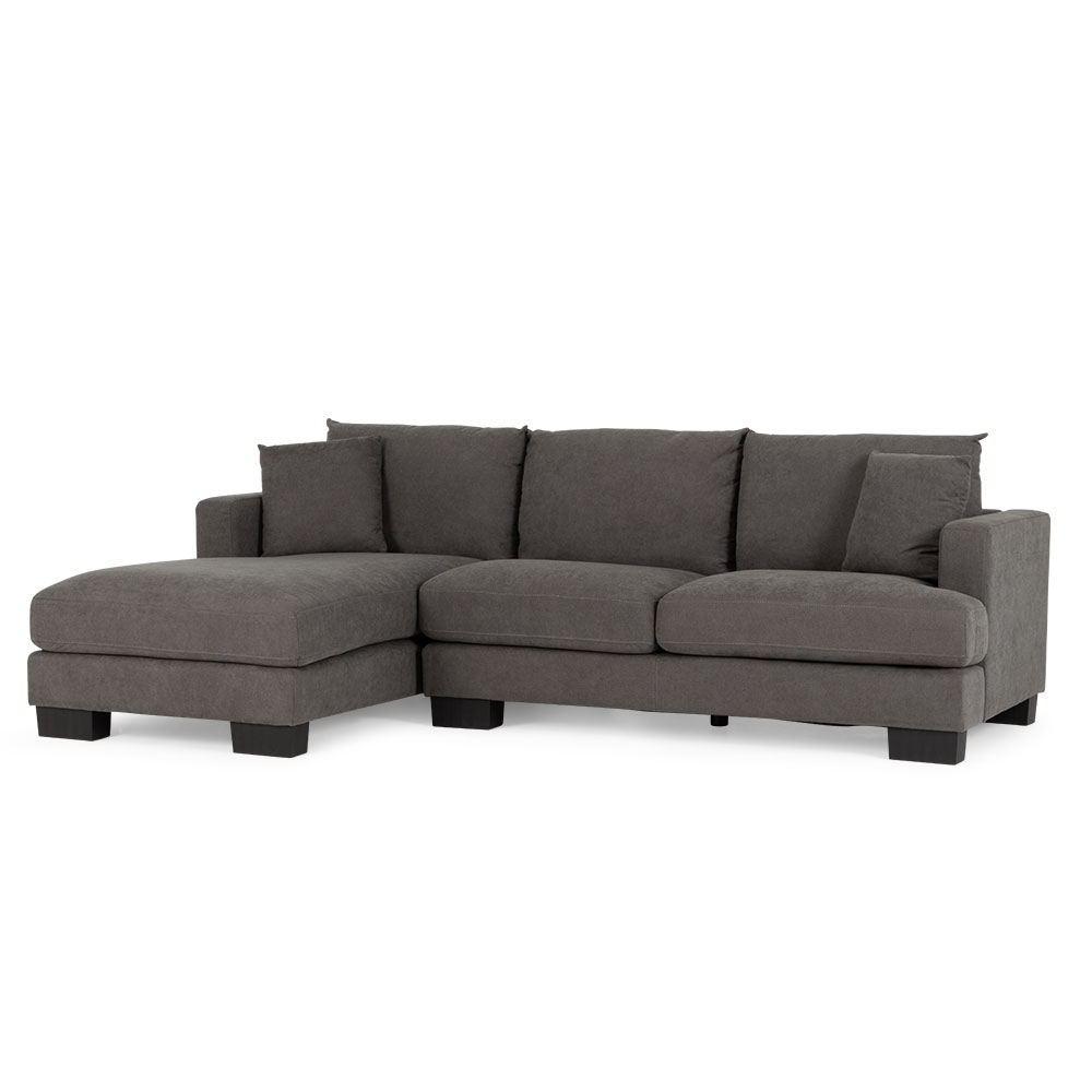 Tasman Left Hand Facing Chaise Sofa, Dark Grey