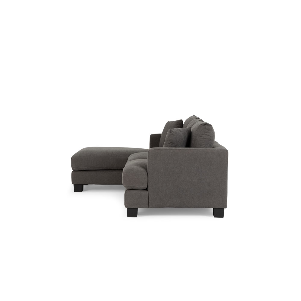 Tasman Left Hand Facing Chaise Sofa, Dark Grey