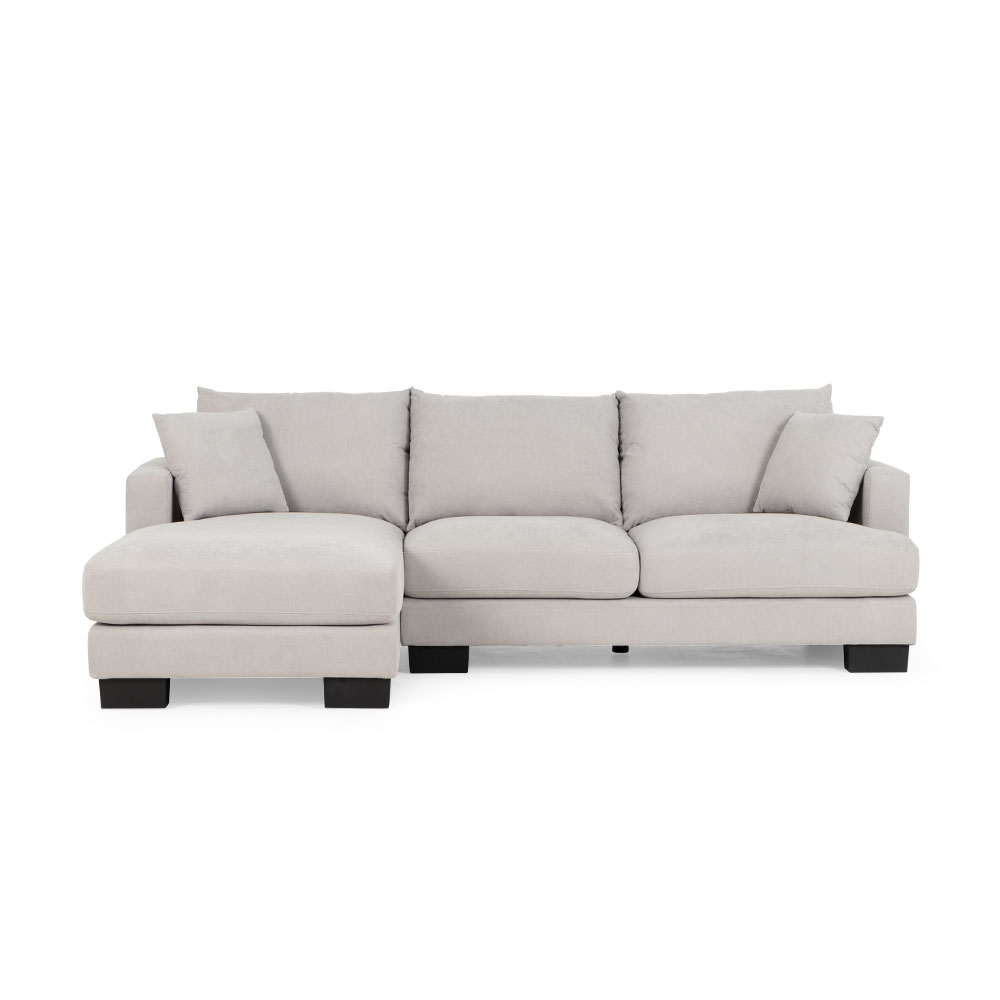 Tasman Left Hand Facing Chaise Sofa, Light Grey