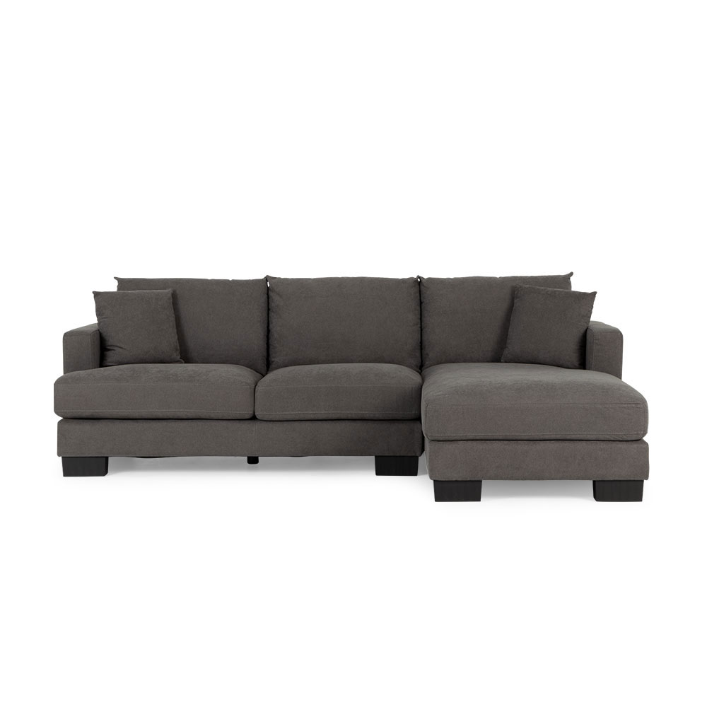 Tasman Right Hand Facing Chaise Sofa, Dark Grey