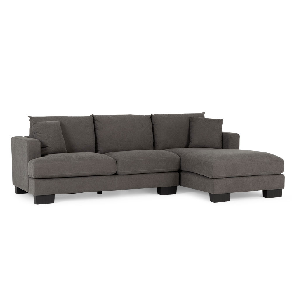 Tasman Right Hand Facing Chaise Sofa, Dark Grey