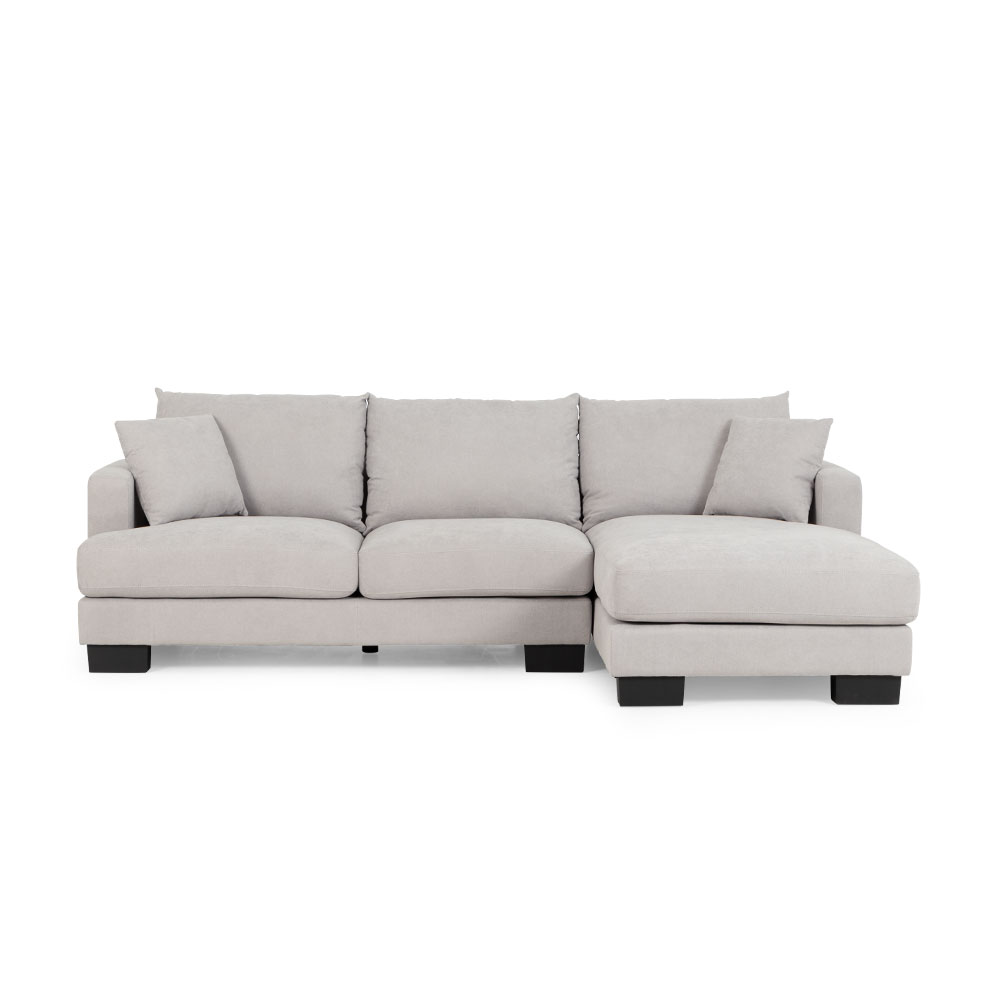 Tasman Right Hand Facing Chaise Sofa, Light Grey