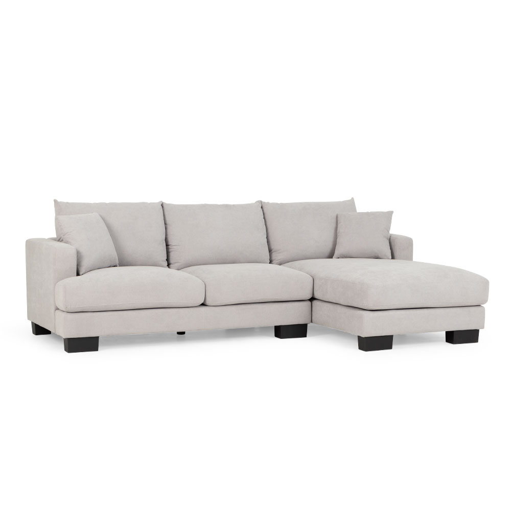 Tasman Right Hand Facing Chaise Sofa, Light Grey