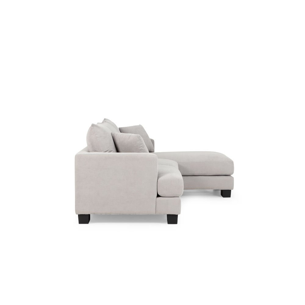 Tasman Right Hand Facing Chaise Sofa, Light Grey